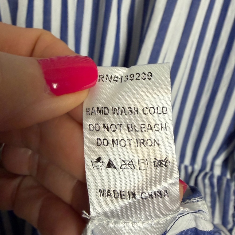 Pomander Kenzo Cotton Poplin Dress Blue White Mini Size Large - Picture 6 of 10